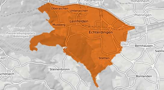 Mietspiegelkarte Leinfelden Echterdingen